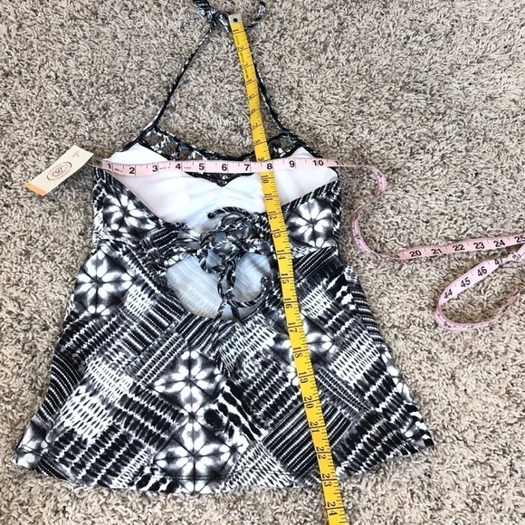 🆕 SO tie dye black halter tankini swim top xs - Picture 3 of 8